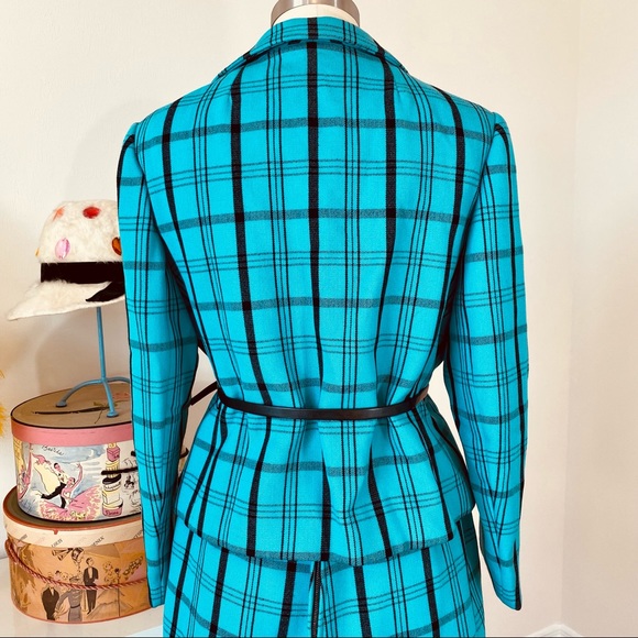 Vintage 60’s/70’s “Mad Men” Plaid Skirt & Jacket Suit - Picture 6 of 15